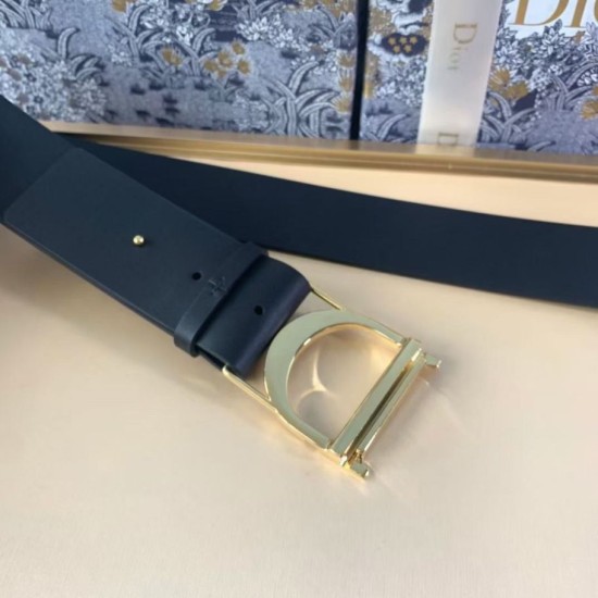Replica Cintura Dior 30 Montaigne 40MM Pelle di vitello liscia Nera
