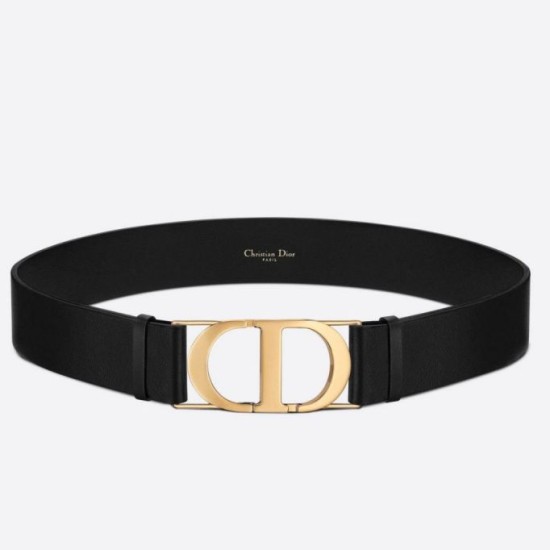 Replica Cintura Dior 30 Montaigne 40MM Pelle di vitello liscia Nera
