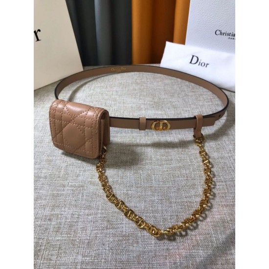 Replica Cintura Dior Caro 15MM con custodia rimovibile Beige