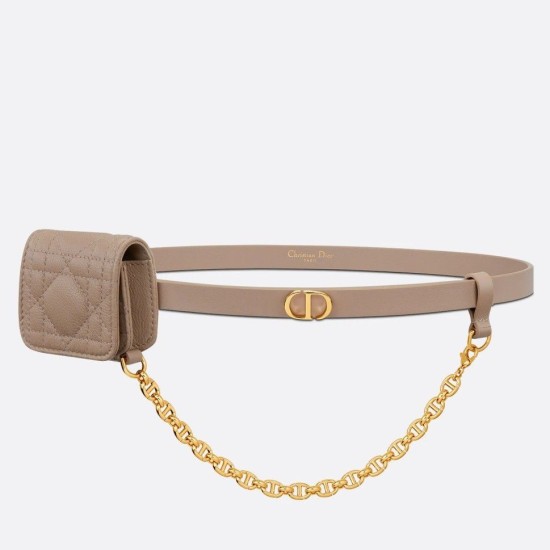 Replica Cintura Dior Caro 15MM con custodia rimovibile Beige