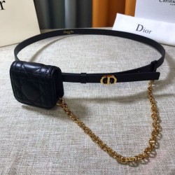 Replica Cintura Dior Caro 15MM con custodia rimovibile Nera