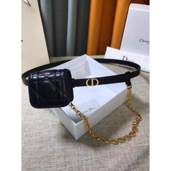 Replica Cintura Dior Caro 15MM con custodia rimovibile Nera