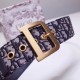 Replica Cintura Dior Diorquake 55MM Tela Obliqua Blu