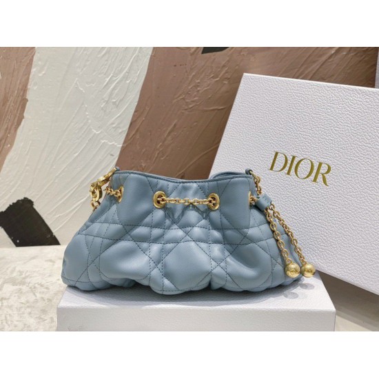 Replica Borsa Dior Ammi Piccola Macrocannage Blu