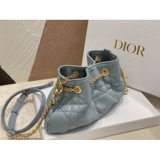 Replica Borsa Dior Ammi Piccola Macrocannage Blu