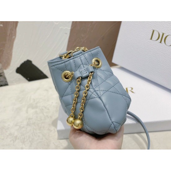 Replica Borsa Dior Ammi Piccola Macrocannage Blu