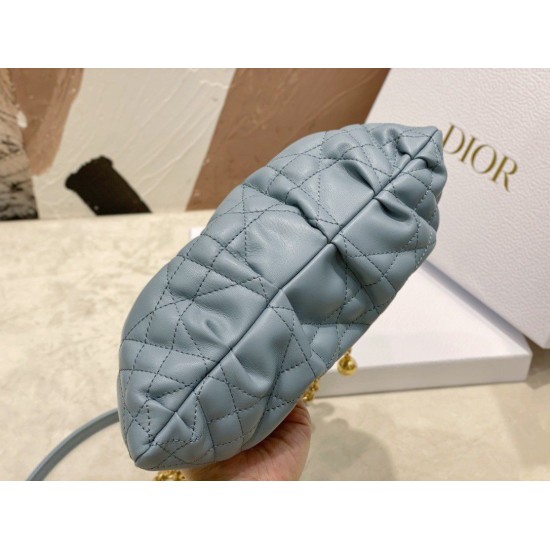 Replica Borsa Dior Ammi Piccola Macrocannage Blu