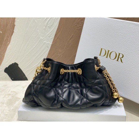 Replica Borsa Dior Ammi piccola/media Macrocannage Nera