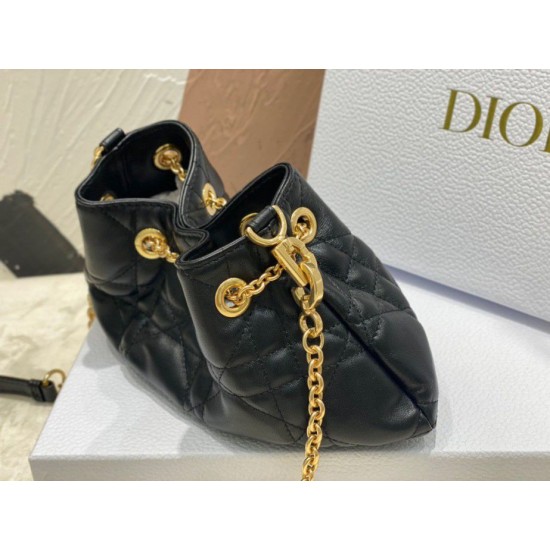 Replica Borsa Dior Ammi piccola/media Macrocannage Nera