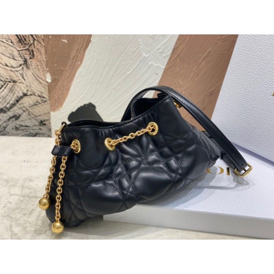 Replica Borsa Dior Ammi piccola/media Macrocannage Nera