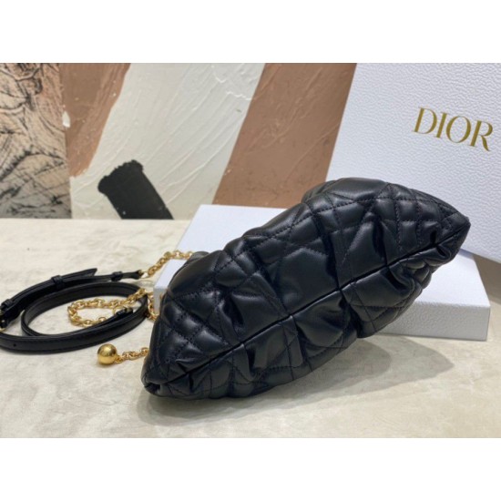Replica Borsa Dior Ammi piccola/media Macrocannage Nera