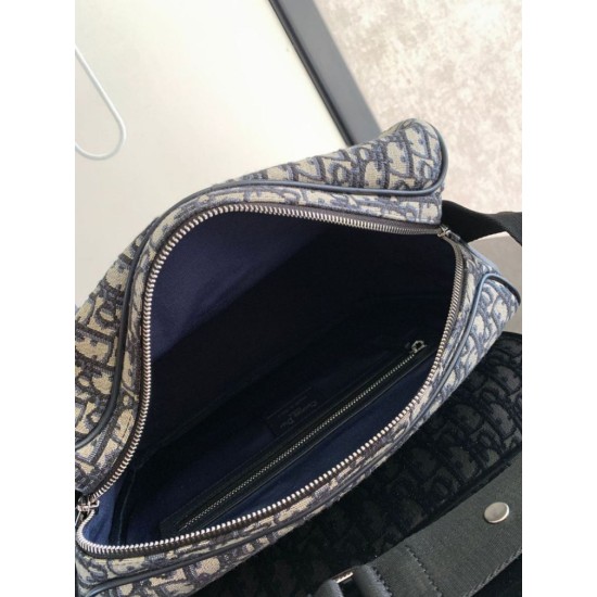 Replica Borsa fasciatoio Dior Dior Oblique Canvas Blu
