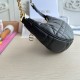 Replica Borsa a tracolla Dior CD Lounge Pelle di agnello macrocannage nera
