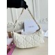 Replica Borsa a tracolla Dior CD Lounge Pelle di agnello Macrocannage bianca