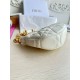 Replica Borsa a tracolla Dior CD Lounge Pelle di agnello Macrocannage bianca