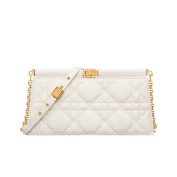 Replica Pochette Christian Dior Caro Colle Noire con borsa a catena