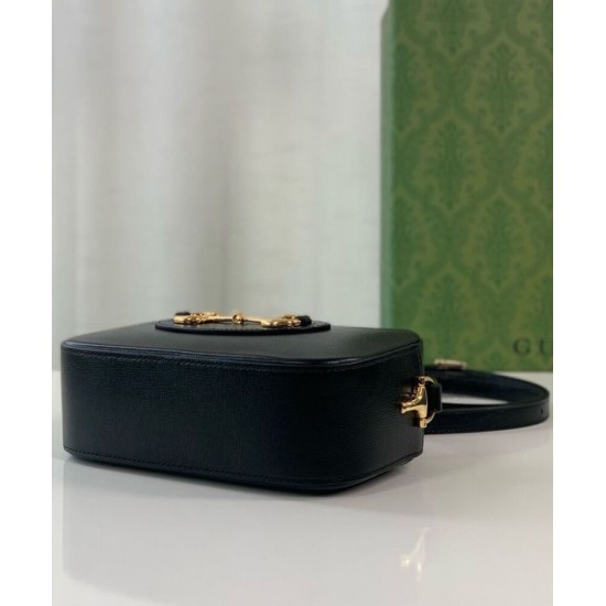 Replica Borsa a tracolla piccola Gucci Horsebit 1955 Evolve 760196 Nera