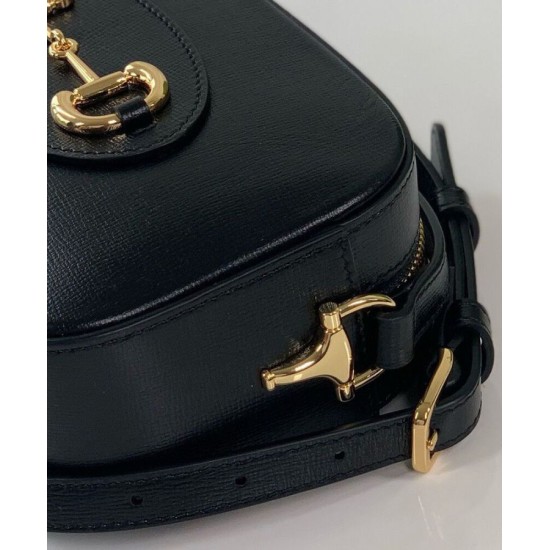 Replica Borsa a tracolla piccola Gucci Horsebit 1955 Evolve 760196 Nera