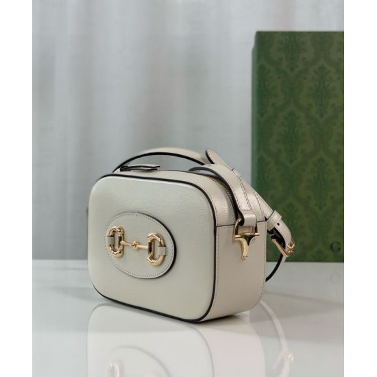 Replica Borsa a tracolla piccola Gucci Horsebit 1955 Evolves 760196 Bianca