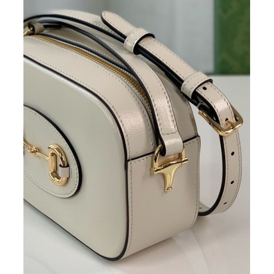 Replica Borsa a tracolla piccola Gucci Horsebit 1955 Evolves 760196 Bianca