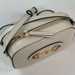 Replica Borsa a tracolla piccola Gucci Horsebit 1955 Evolves 760196 Bianca