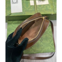 Replica Borsa a tracolla piccola Gucci Horsebit 1955 760196 Caffè
