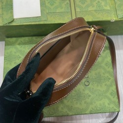 Replica Borsa a tracolla piccola Gucci Horsebit 1955 760196 Caffè