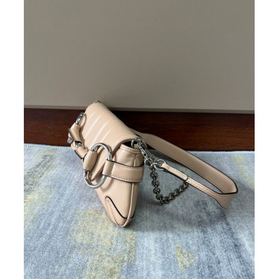 Replica Borsa a tracolla piccola Gucci Horsebit Chain 764339 Albicocca