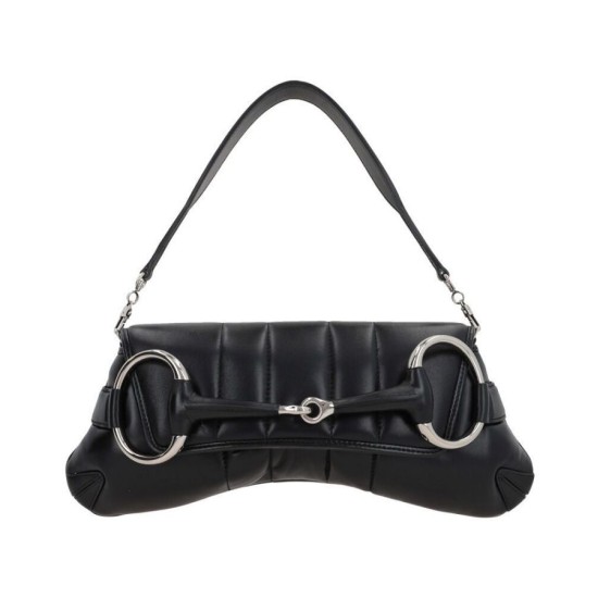 Replica Borsa a tracolla piccola Gucci Horsebit Chain 764339 Nera