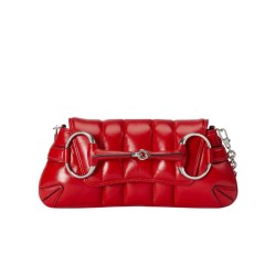 Replica Borsa a tracolla piccola Gucci Horsebit Chain 764339 Rossa