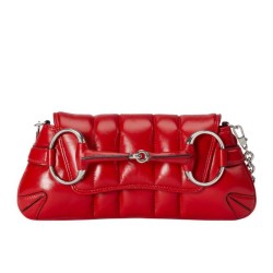 Replica Borsa a tracolla piccola Gucci Horsebit Chain 764339 Rossa