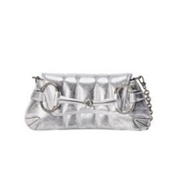 Replica Borsa a tracolla piccola Gucci Horsebit Chain 764339 Argento