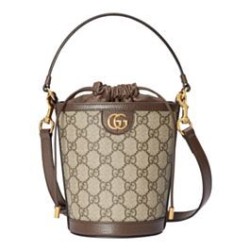 Replica Borsa a secchiello mini Gucci Ophidia 760199 Caffè scuro