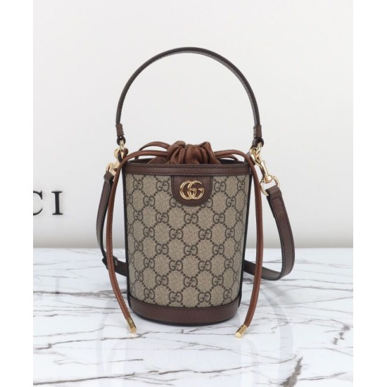 Replica Borsa a secchiello mini Gucci Ophidia 760199 Caffè scuro