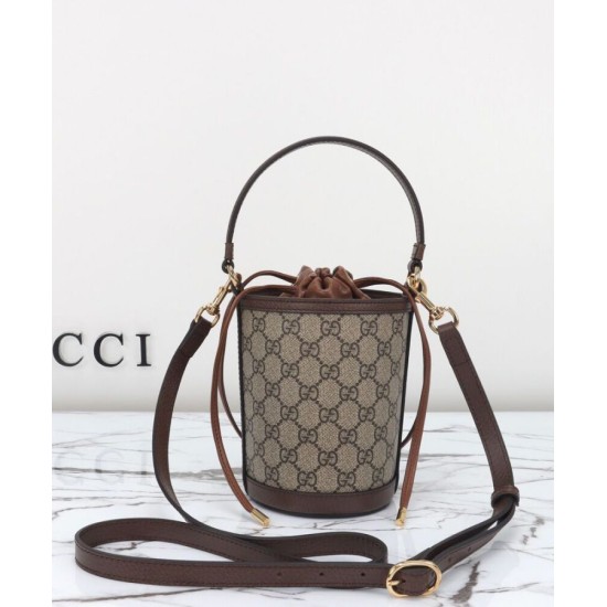 Replica Borsa a secchiello mini Gucci Ophidia 760199 Caffè scuro