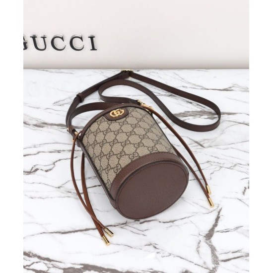 Replica Borsa a secchiello mini Gucci Ophidia 760199 Caffè scuro