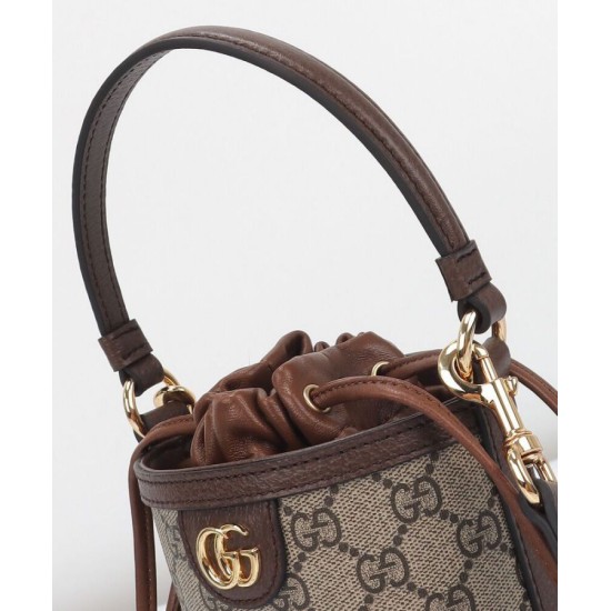 Replica Borsa a secchiello mini Gucci Ophidia 760199 Caffè scuro