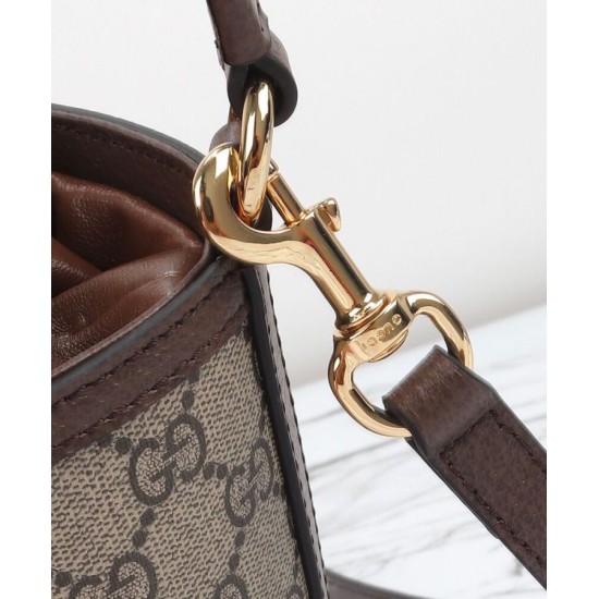 Replica Borsa a secchiello mini Gucci Ophidia 760199 Caffè scuro
