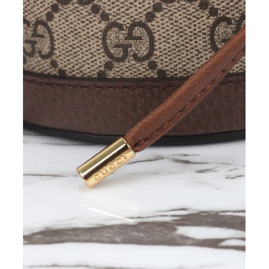 Replica Borsa a secchiello mini Gucci Ophidia 760199 Caffè scuro
