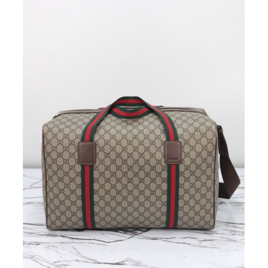 Replica Gucci Borsone Grande Con Web 758664 Caffè Scuro