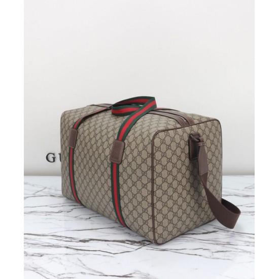 Replica Gucci Borsone Grande Con Web 758664 Caffè Scuro