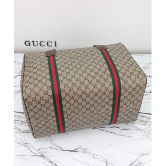 Replica Gucci Borsone Grande Con Web 758664 Caffè Scuro