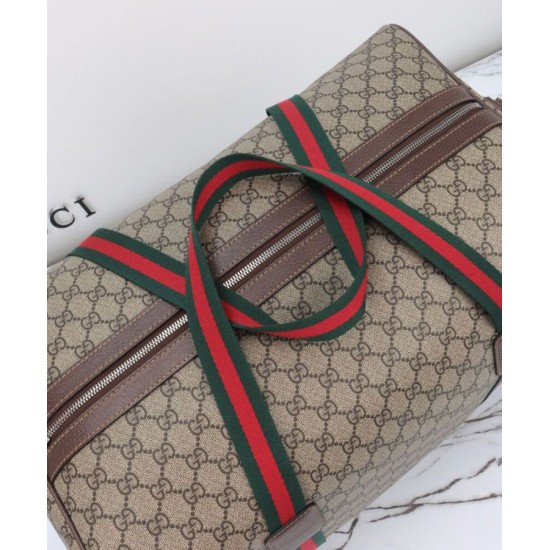 Replica Gucci Borsone Grande Con Web 758664 Caffè Scuro
