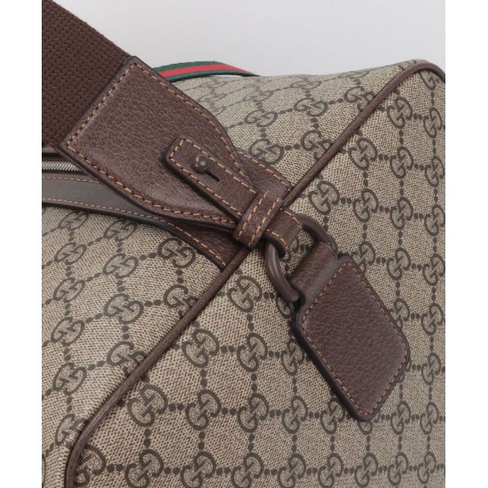 Replica Gucci Borsone Grande Con Web 758664 Caffè Scuro