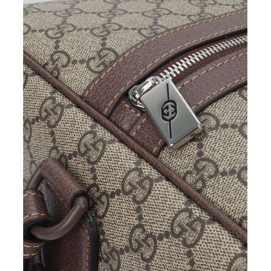 Replica Gucci Borsone Grande Con Web 758664 Caffè Scuro
