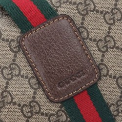 Replica Gucci Borsone Grande Con Web 758664 Caffè Scuro