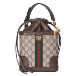 Replica Borsa a secchiello Gucci Ophidia GG 752583 Caffè scuro