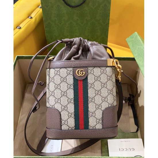 Replica Borsa a secchiello Gucci Ophidia GG 752583 Caffè scuro Replica Borsa a secchiello Gucci Ophidia GG 752583 Caffè scuro