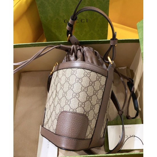 Replica Borsa a secchiello Gucci Ophidia GG 752583 Caffè scuro Replica Borsa a secchiello Gucci Ophidia GG 752583 Caffè scuro