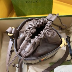 Replica Borsa a secchiello Gucci Ophidia GG 752583 Caffè scuro